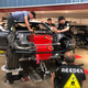 Installing the battery box.